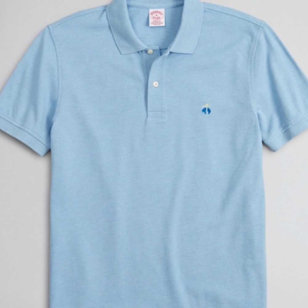 Brooks Brothers light blue polo shirt